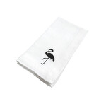 Serviette weiss mit Flamingo schwarz, 45x45cm