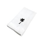 Serviette weiss mit Palme schwarz, 45x45cm