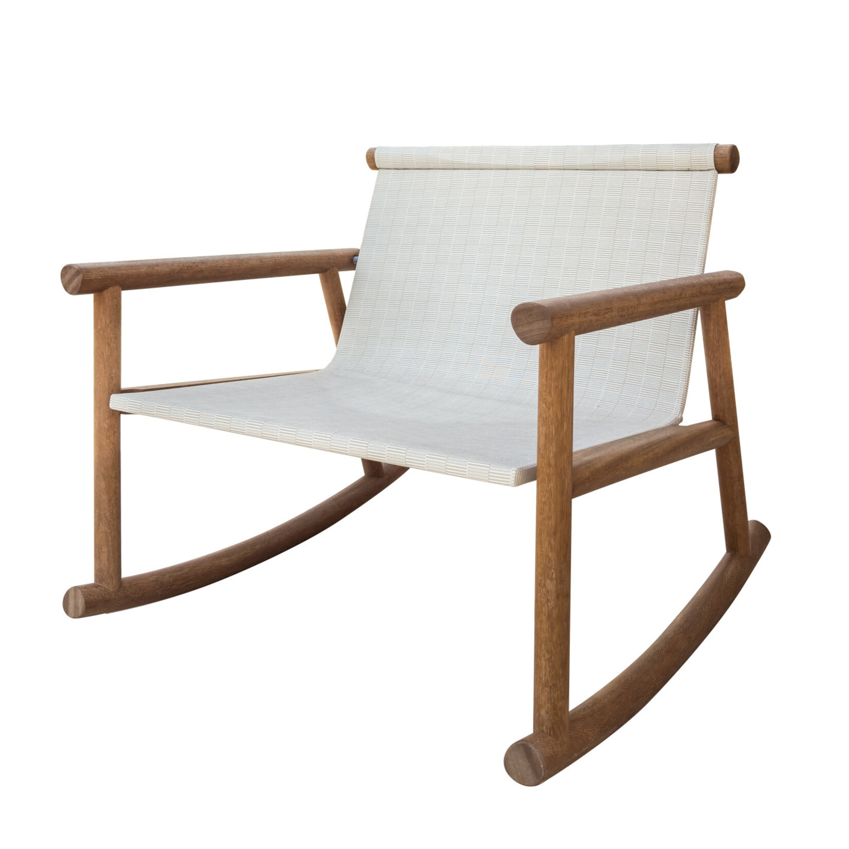 Hashi Schaukelstuhl, Stoff Jacquard Accardi Beige, 82x86x77cm
