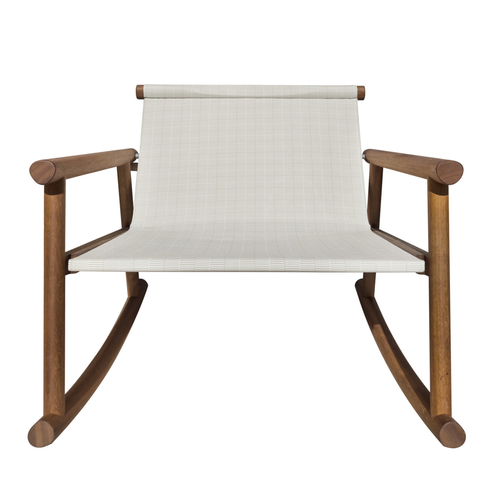 Hashi Schaukelstuhl, Stoff Jacquard Accardi Beige, 82x86x77cm