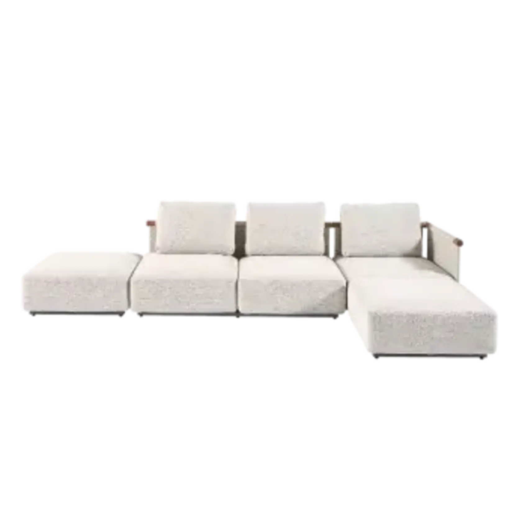 Hashi Sofa, Mittelmodul, Stoff Jacquard Accardi Beige, 85x90x63cm