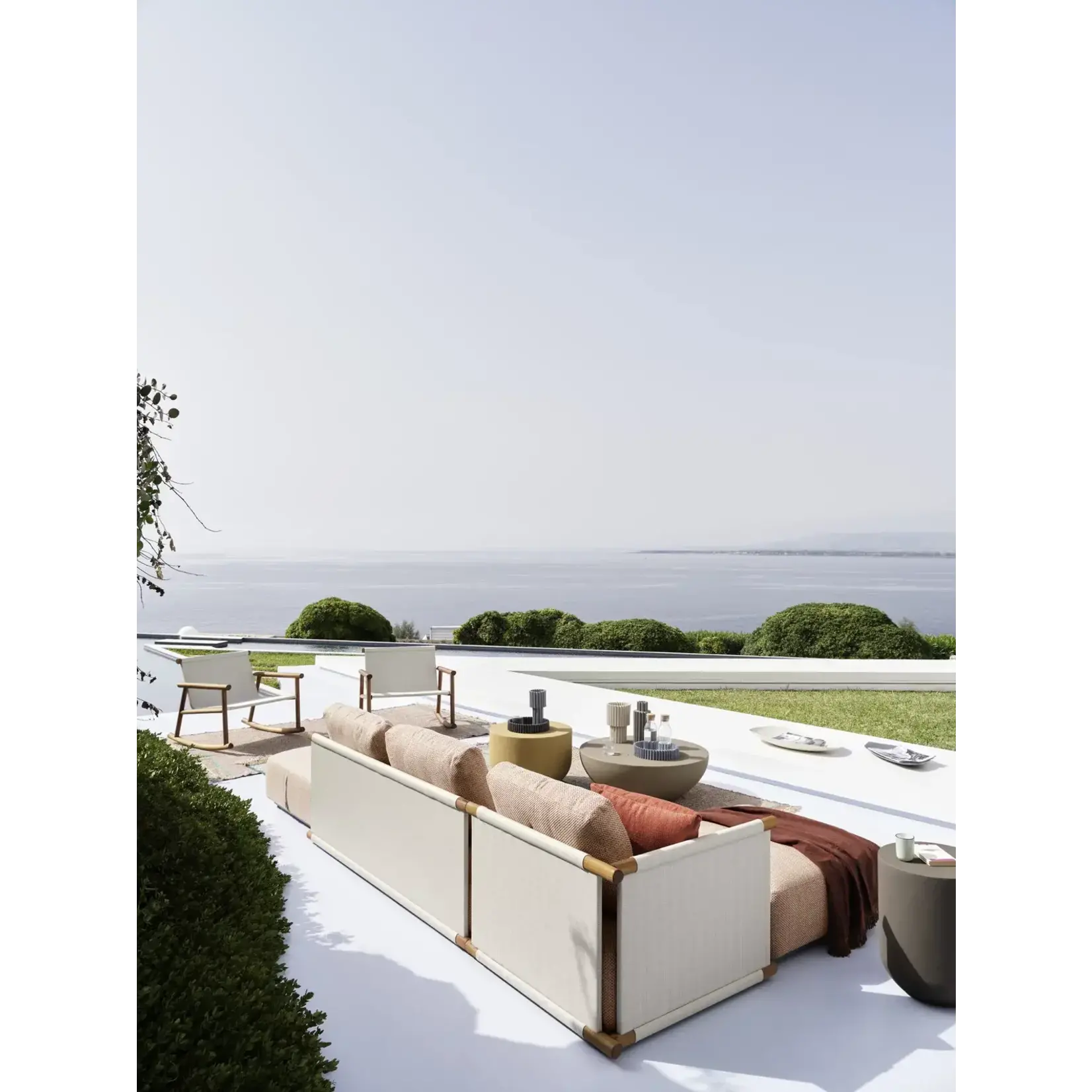Hashi Sofa, Mittelmodul, Stoff Jacquard Accardi Beige, 85x90x63cm