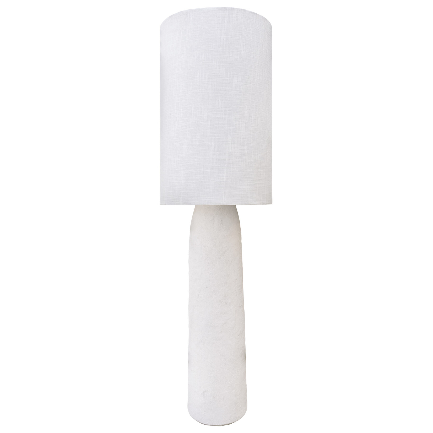 Stehlampe Pappmaché weiss, 35x35xH117cm