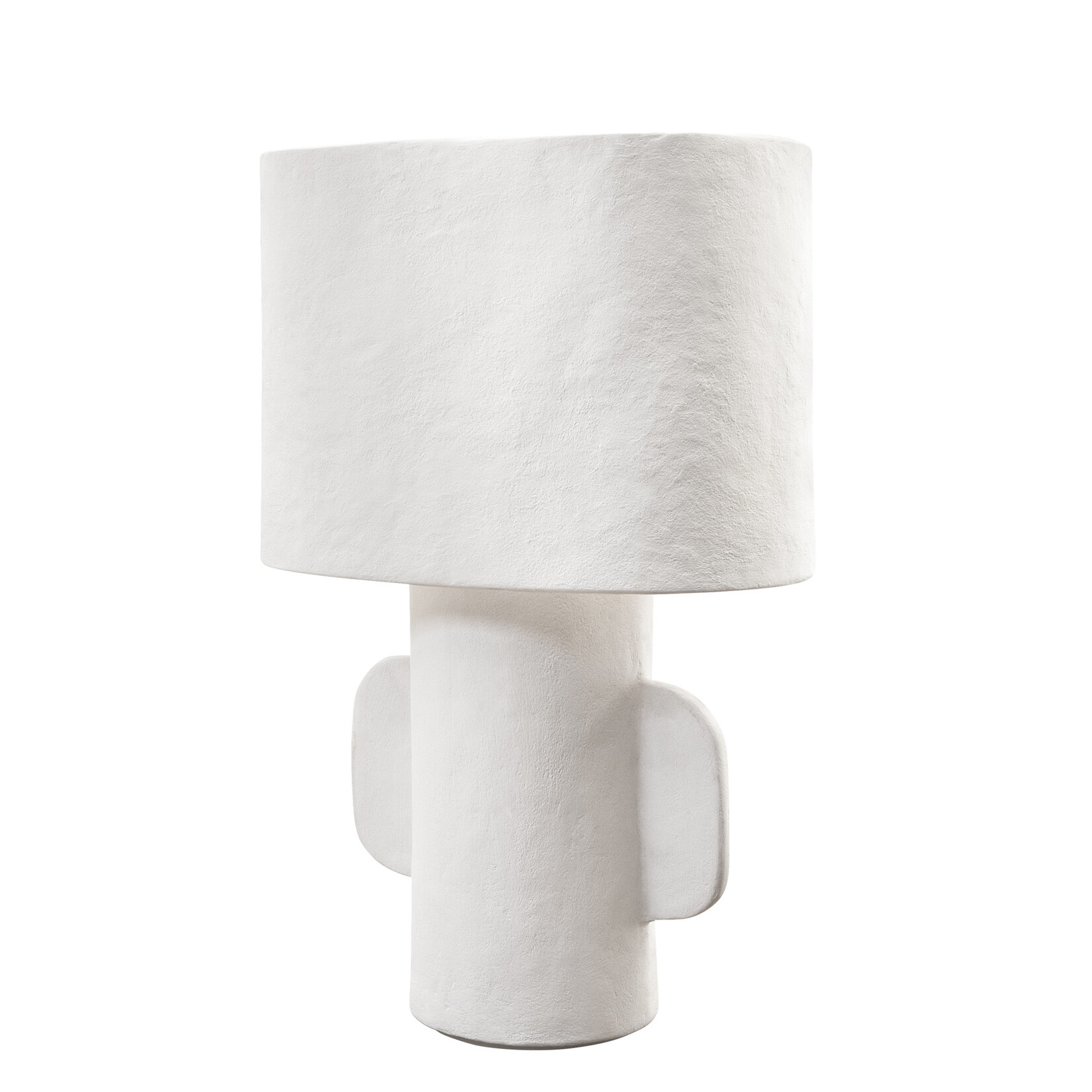 Earth Tischlampe Pappmaché M weiss, 36x23xH54cm