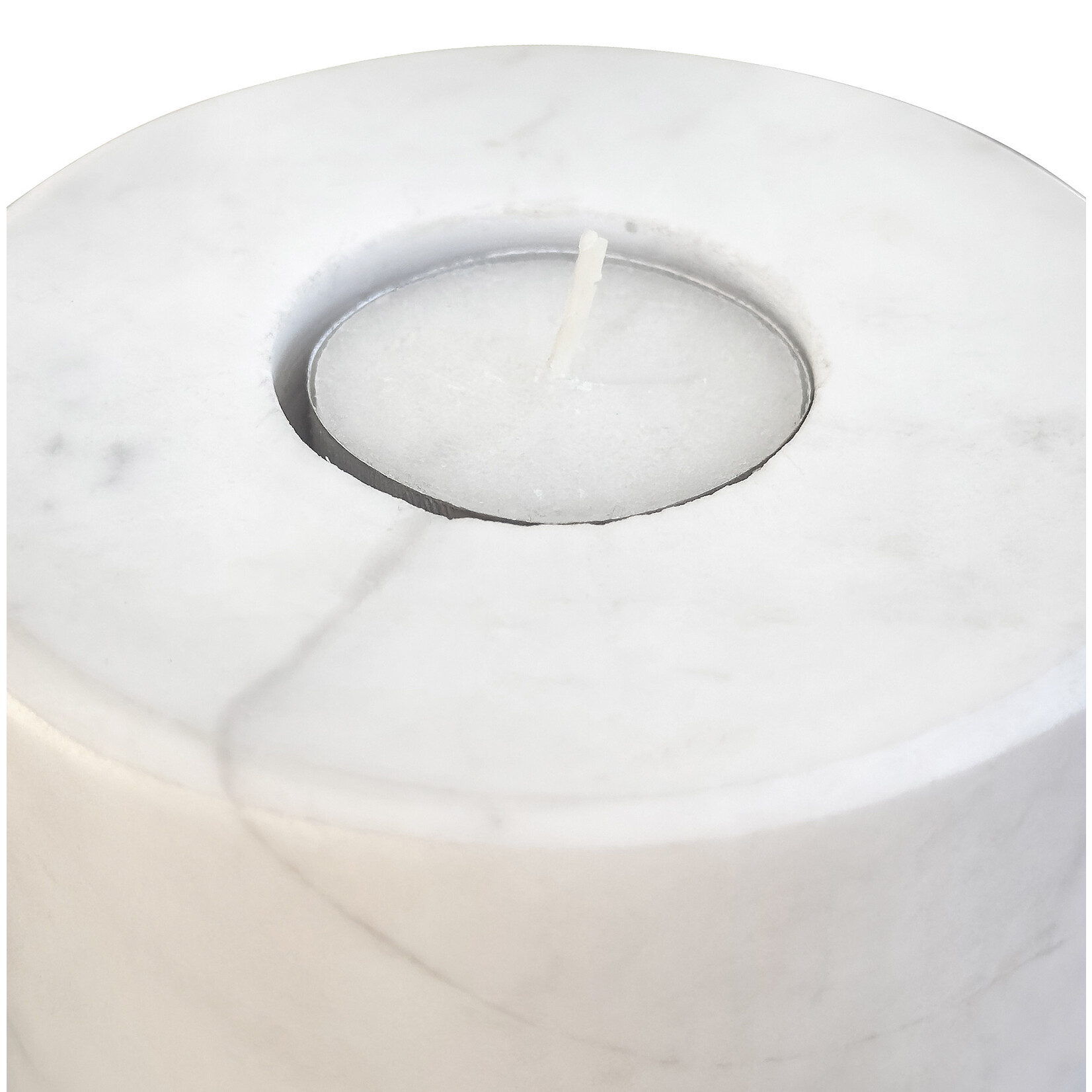Marmor Teelichthalter weiss, D10xH18cm