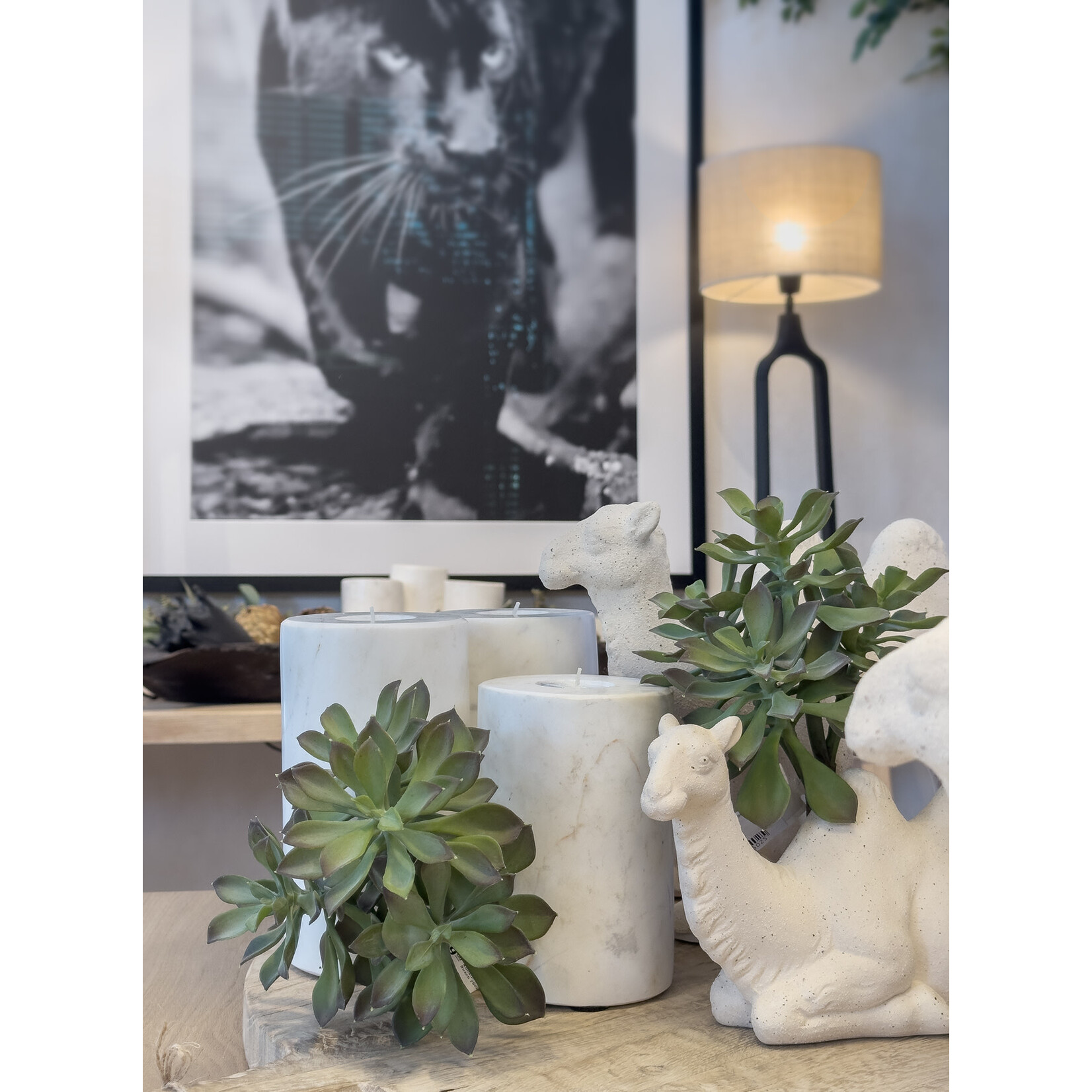 Marmor Teelichthalter weiss, D10xH18cm