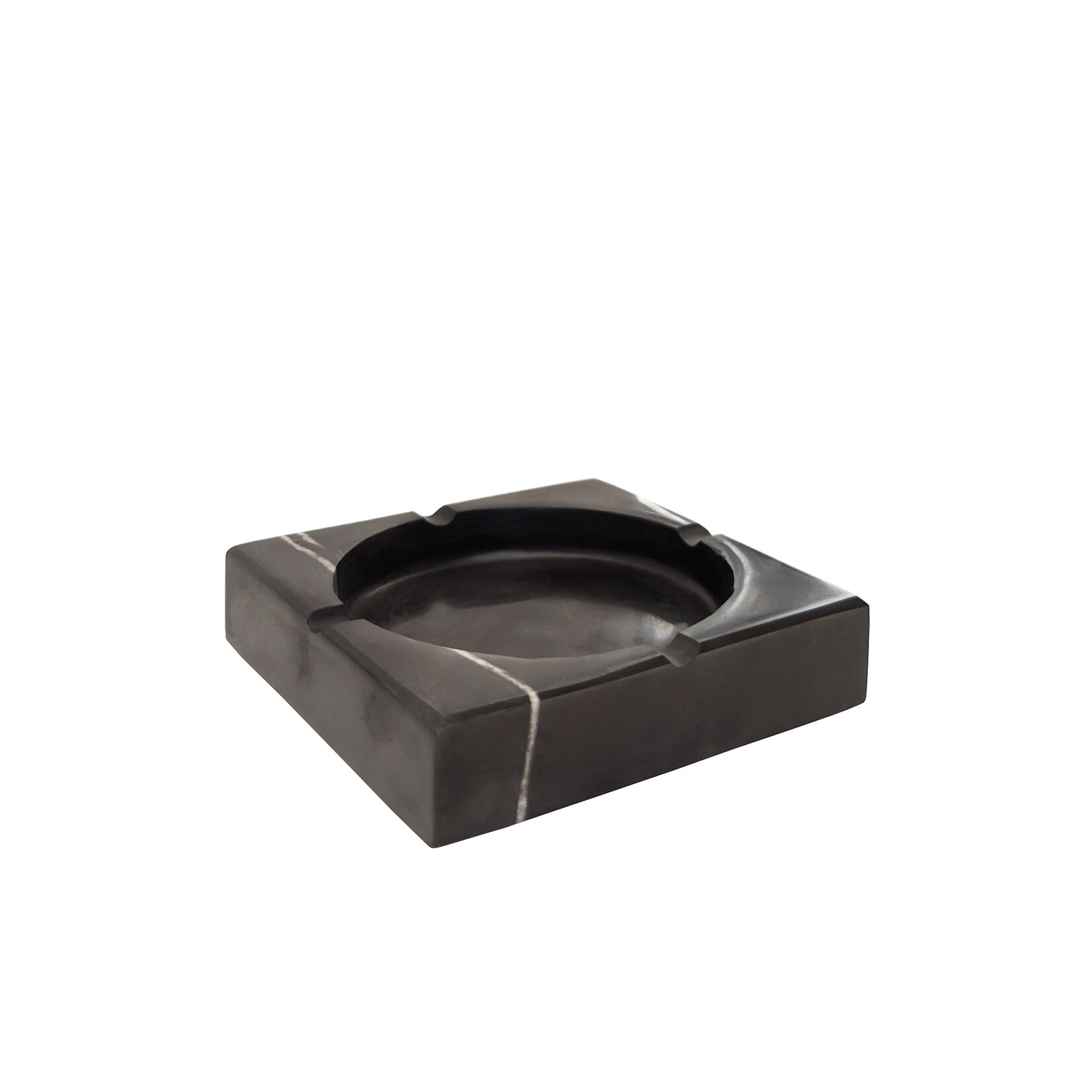 Aschenbecher Marmor schwarz, 13x13cm