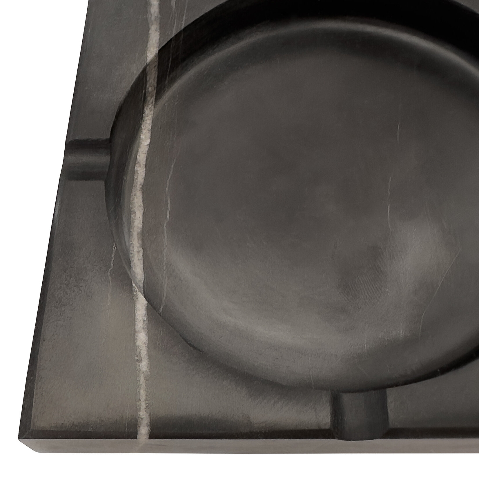 Aschenbecher Marmor schwarz, 13x13cm