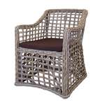 Rattan Stuhl eckig 60x67xH85cm Kissen braun