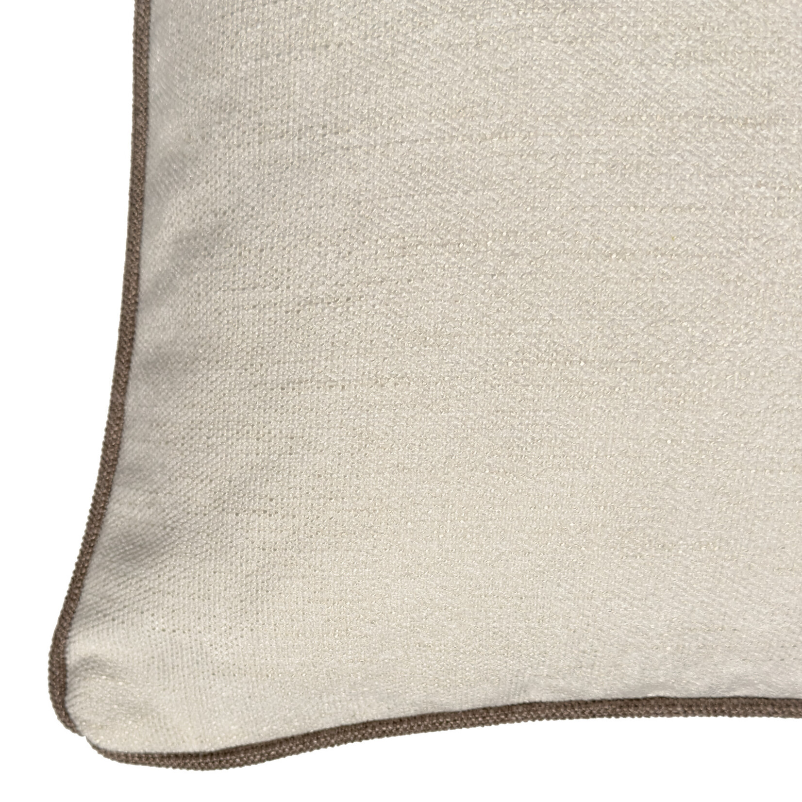 Summy Kissen creme Palme oben rechts mit Keder taupe 55x55cm