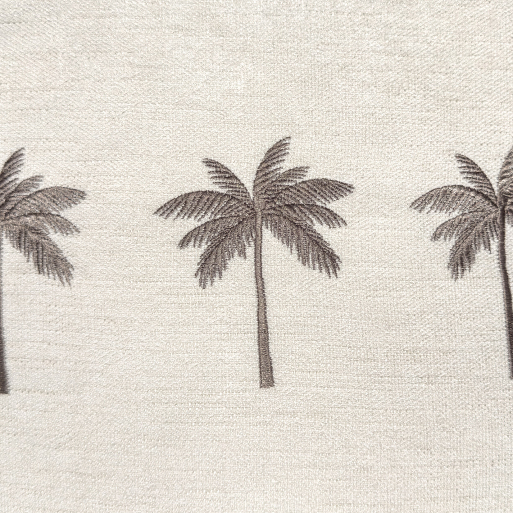 Summy Kissen creme, drei Palmen und Keder taupe, 55x55cm