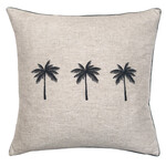 Summy Kissen beige, drei Palmen und Keder schwarz 55x55cm