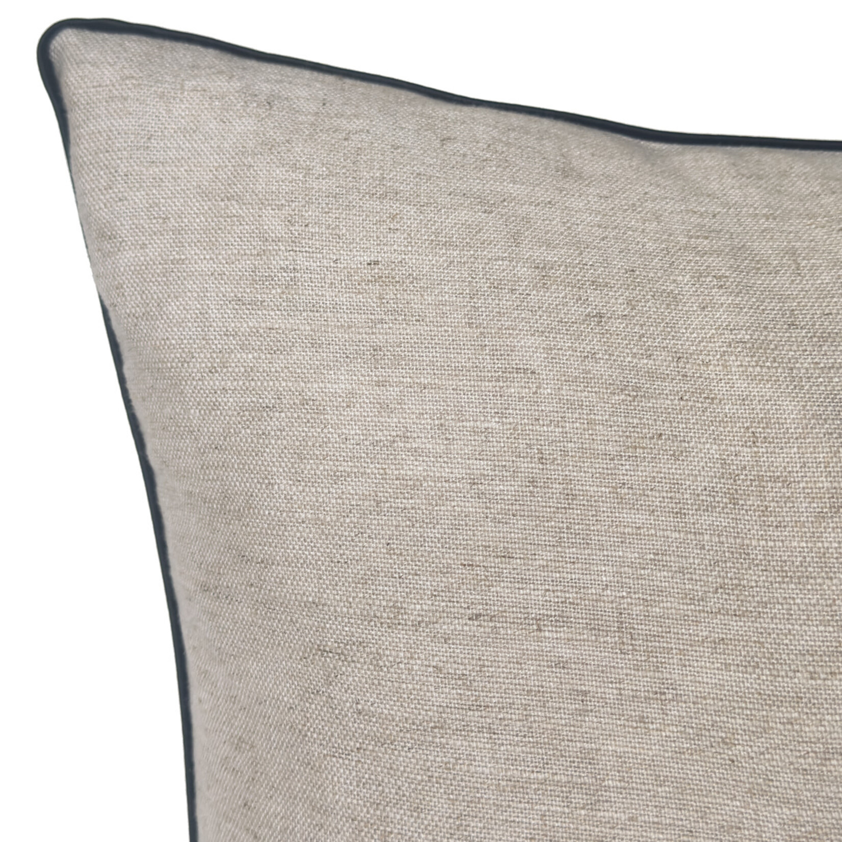 Summy Kissen beige, drei Palmen und Keder schwarz 55x55cm