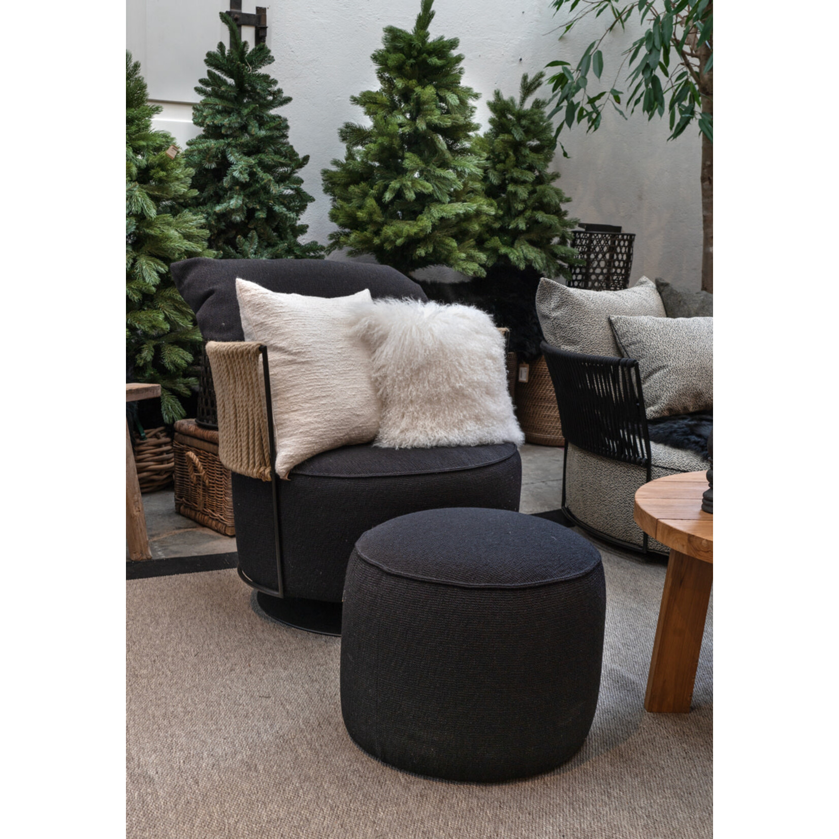 Outdoor Sessel drehbar mit Schaukelfunktion und Armlehne