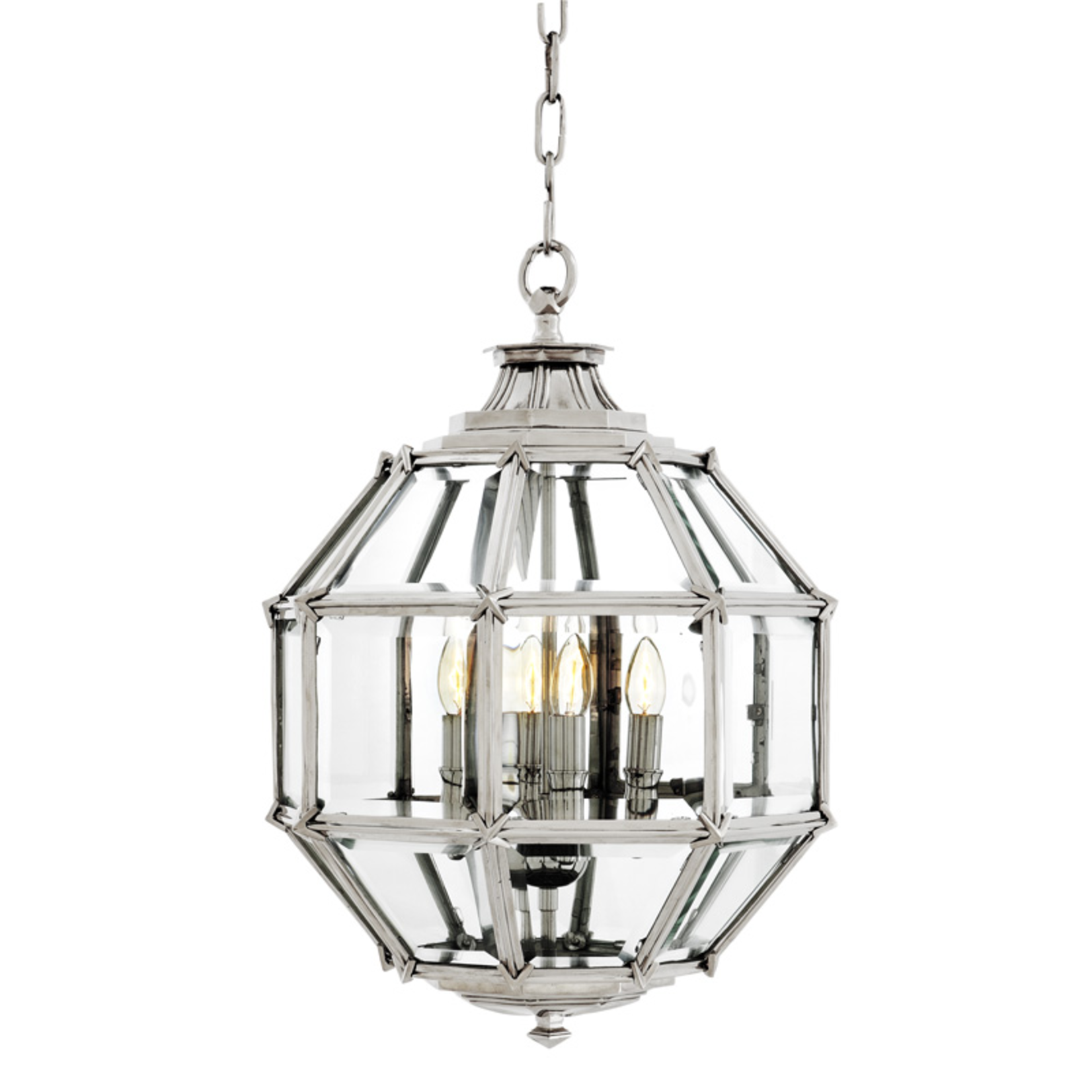 Lantern Owen nickel finish D60cm M, AUSSTELLUNGSMODELL