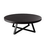 Apollo Salontisch D90xH32cm Metall schwarz & Furnier Onyx