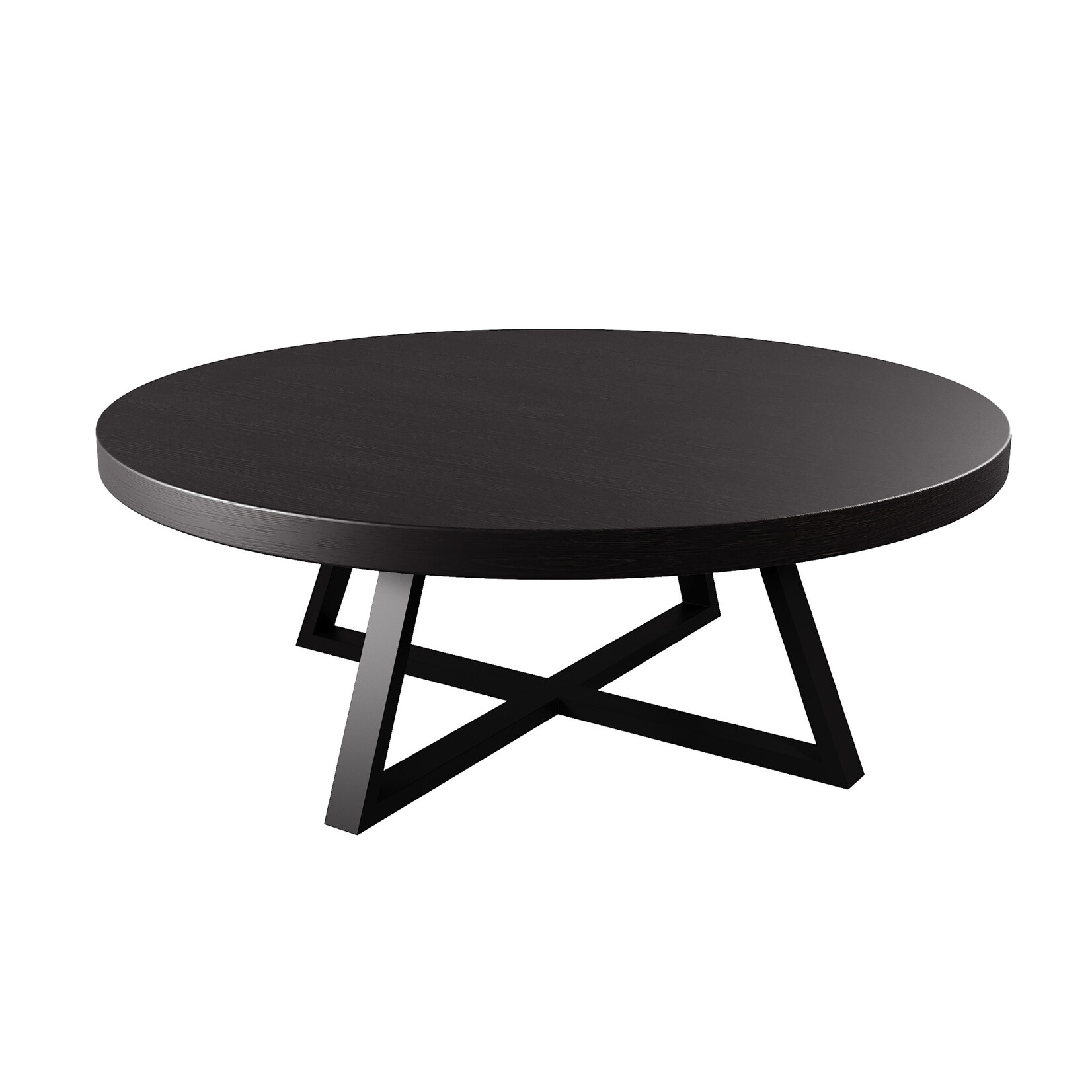 Apollo Salontisch D90xH32cm Metall schwarz & Furnier Onyx
