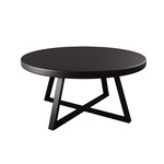 Apollo Salontisch D80xH37cm Metall schwarz & Furnier Onyx