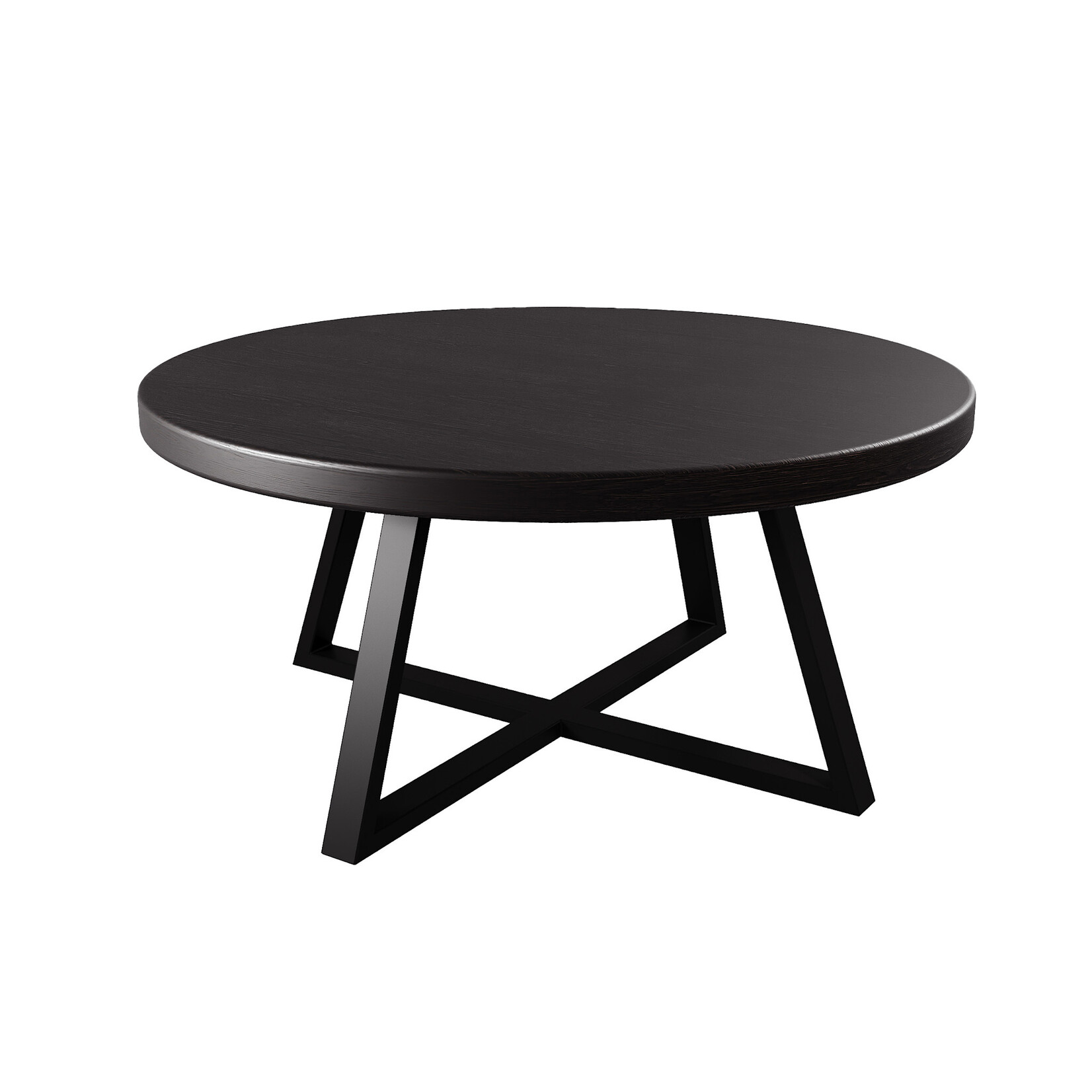 Apollo Salontisch D80xH37cm Metall schwarz & Furnier Onyx