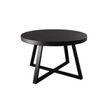 Apollo Salontisch D70xH42cm Metall schwarz & Furnier Onyx