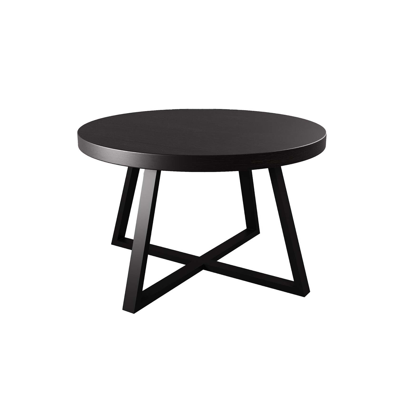 Apollo Salontisch D70xH42cm Metall schwarz & Furnier Onyx