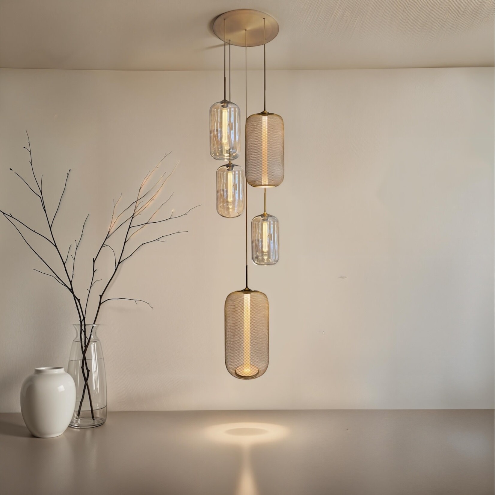 Hängelampe Gaia, 5-teilig