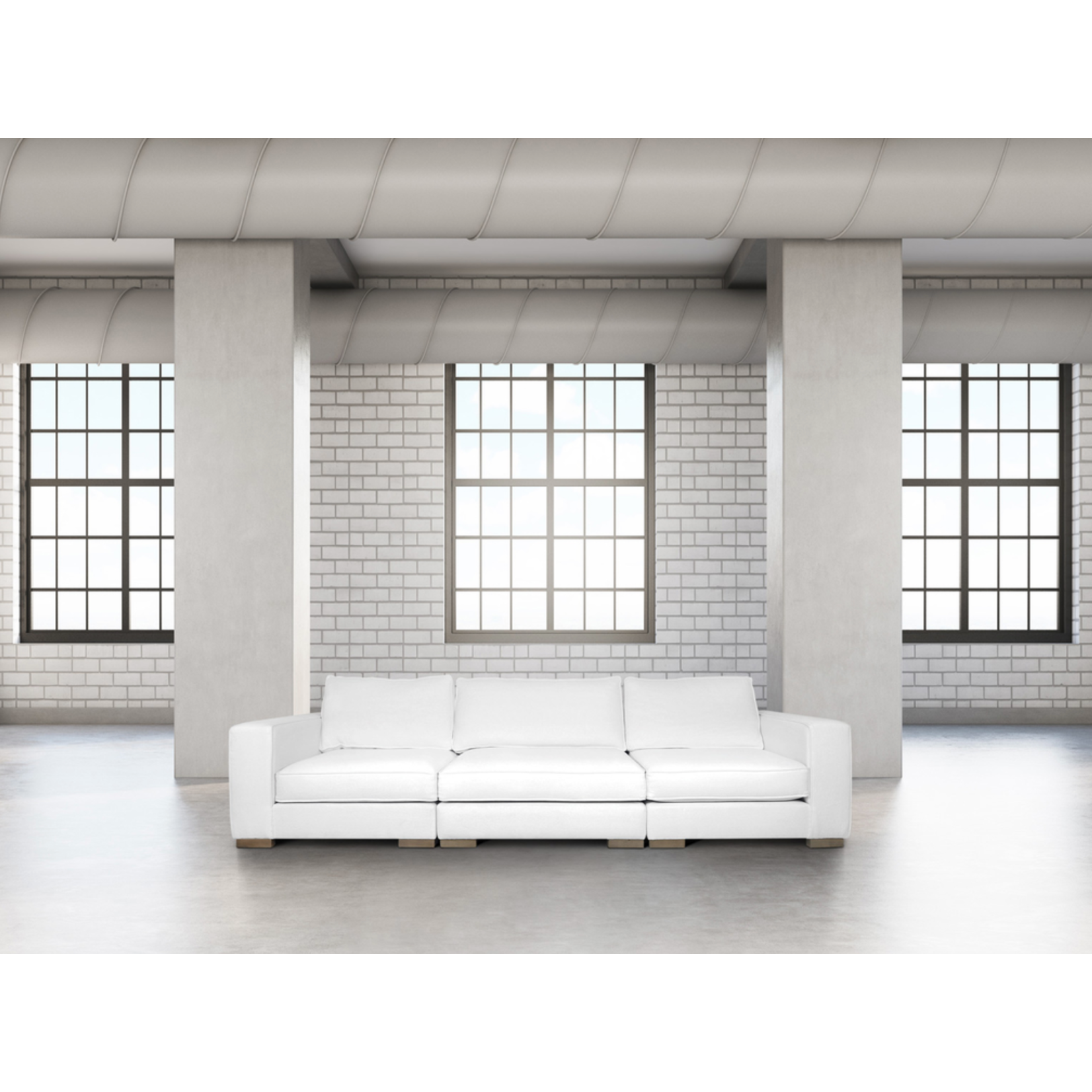 Hampton Sofa 300x100cm Stoff: Tibi Soft 101 weiss