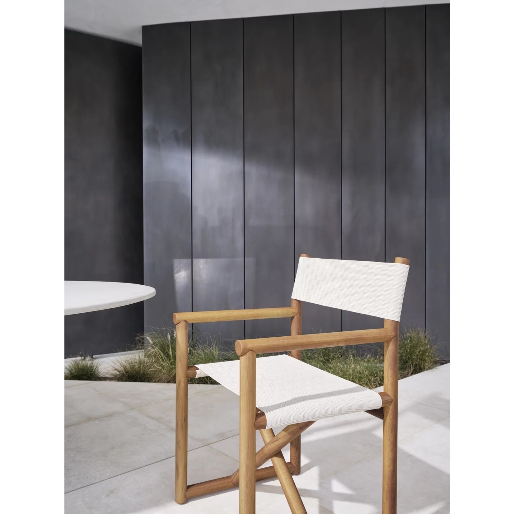 Hashi Armlehnenstuhl, Stoff Jacquard Accardi Beige, 56x50x84cm