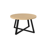 Apollo Salontisch D70xH42cm Gestell Metall schwarz & Furnier natural