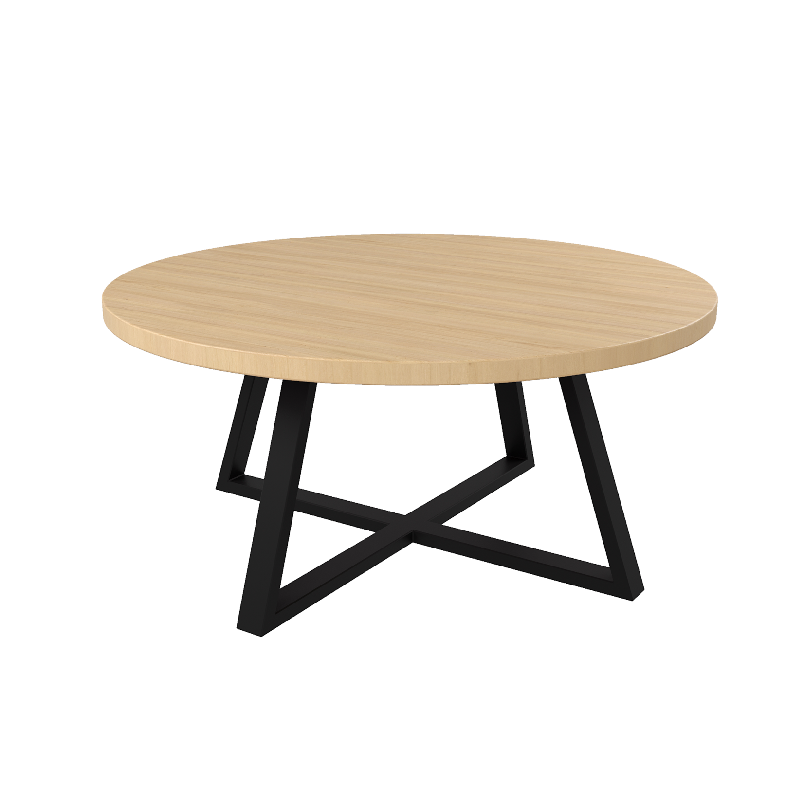 Apollo Salontisch D80xH37cm Gestell: Metall schwarz & Furnier natural