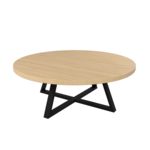 Apollo Salontisch D90xH32cm Gestell: Metall schwarz & Furnier natural