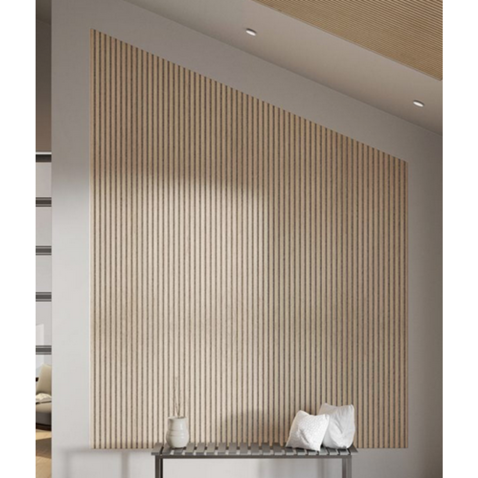 Akustikpaneel - Eiche Klassisch, Filz Grau, 240x60x2.2cm