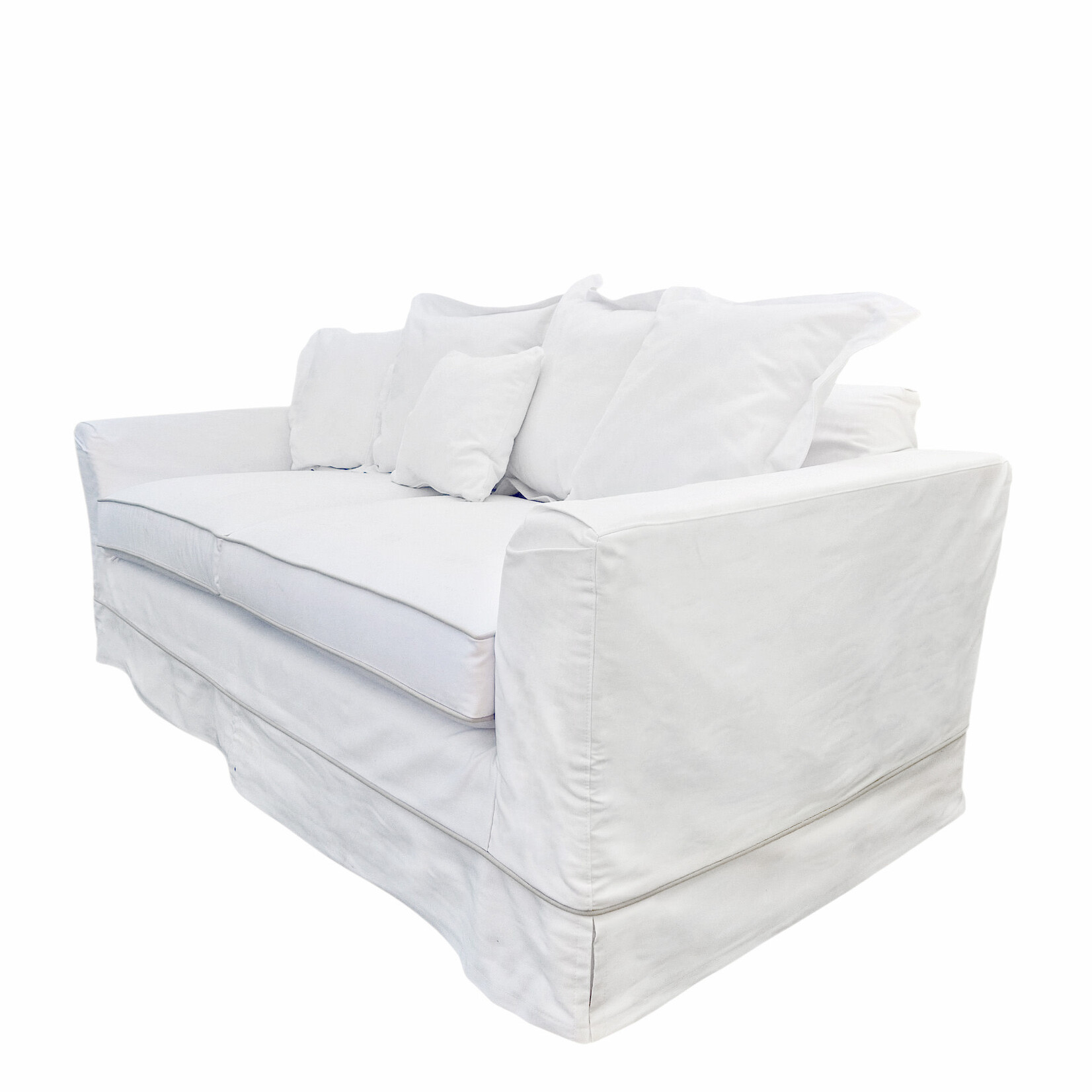 Sofa Riviera 220x100cm, weiss/flax, Husse mit Keder