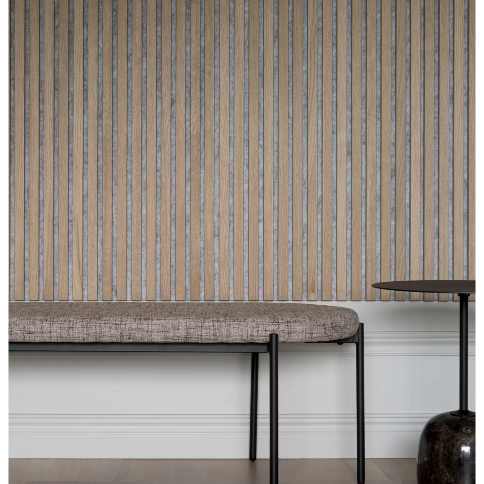 Akustikpaneel - Eiche Klassisch, Filz Grau, 300x60x2.2cm