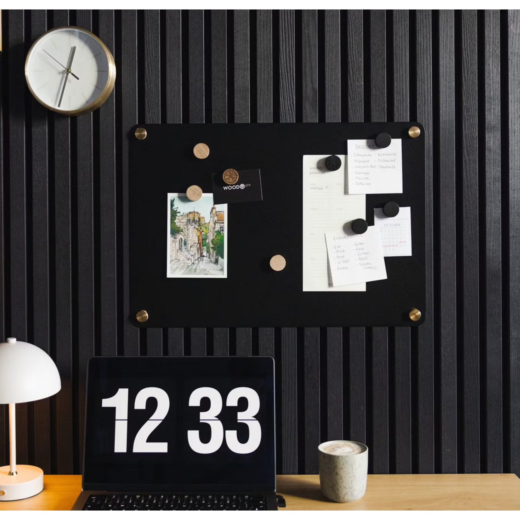 Akustikpaneel - Esche schwarz, 300x60x2.2cm