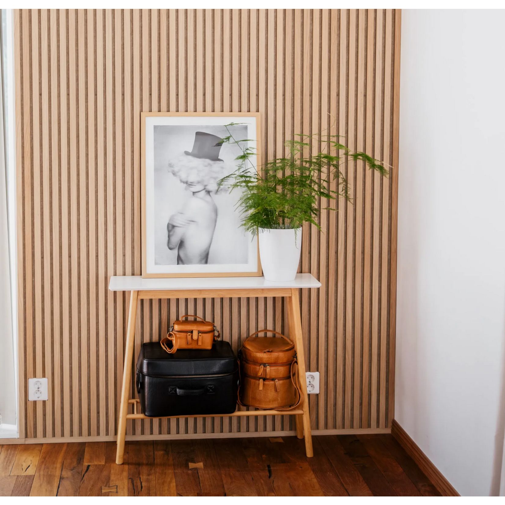 Akustikpaneel - Eiche Klassisch, Filz Beige, 300x60x2.2cm