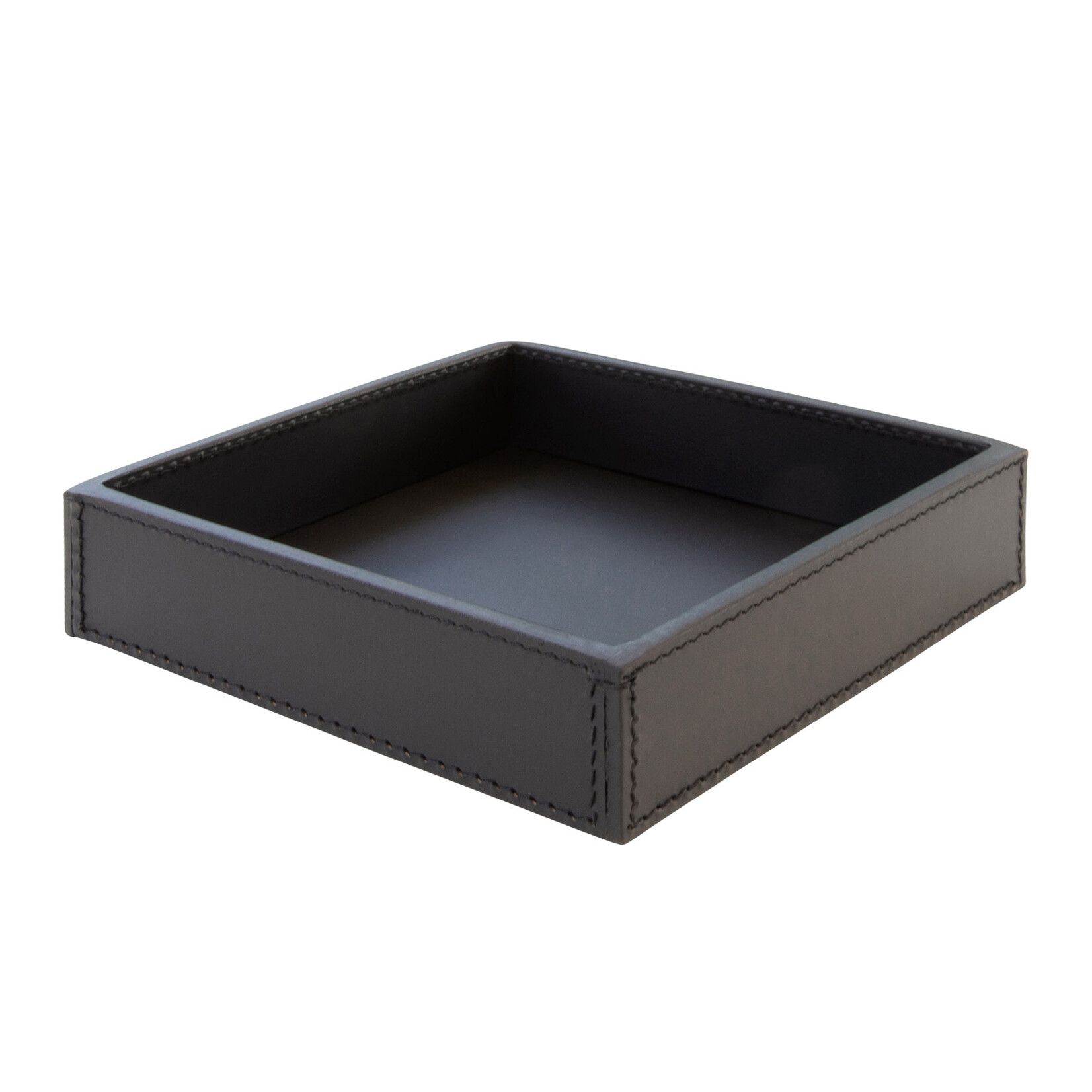 Schlüsselablage schwarz, Naht: schwarz, 17x17x4cm