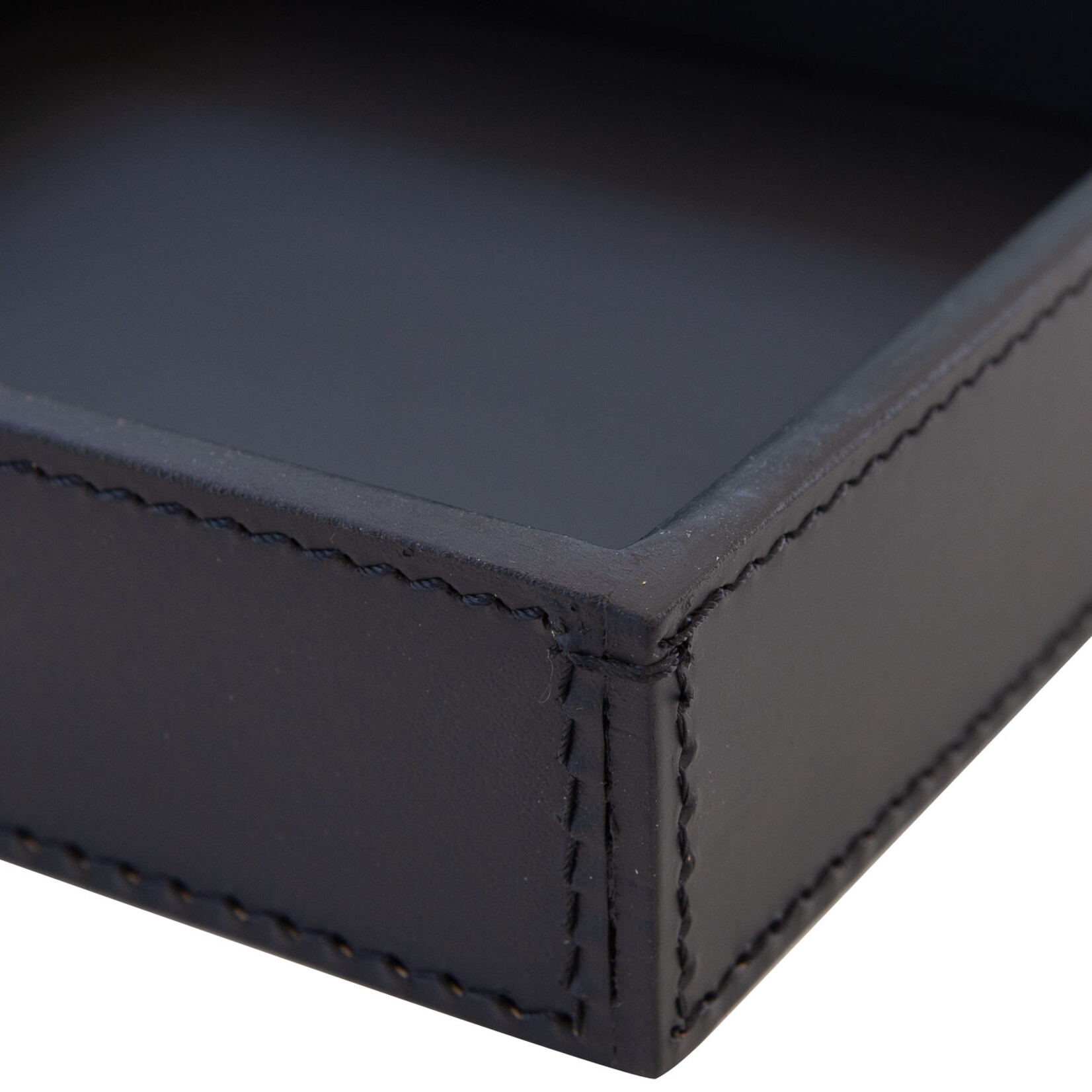 Schlüsselablage schwarz, Naht: schwarz, 17x17x4cm