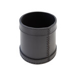 Stiftbecher Leder: schwarz, Naht: schwarz D9x10cm.