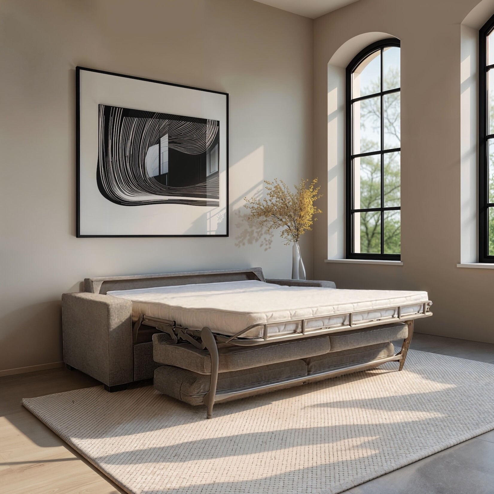 Bettsofa Livington 216x100xH88cm (4-Sitzer), Liegefläche: 160x195xH57cm, Stoff Kat. 1