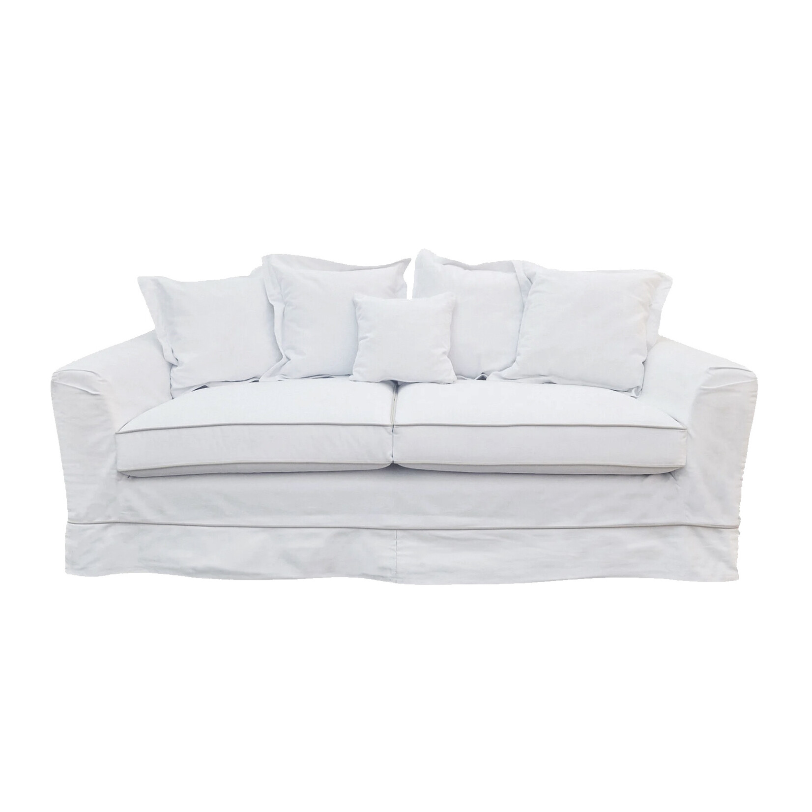 Sofa Riviera 220x100cm, weiss/flax, Husse mit Keder