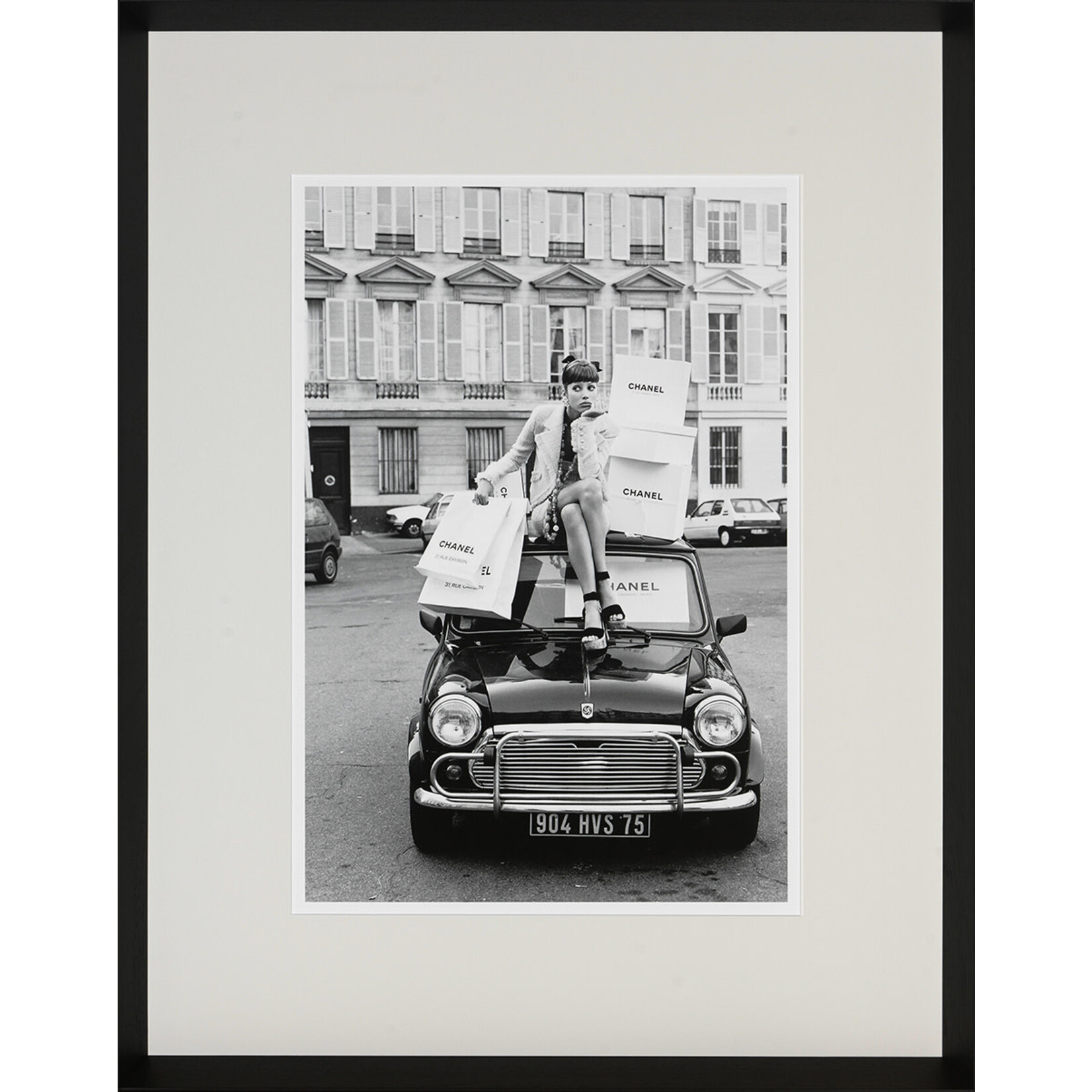 Bild Shopping in Paris 75x95cm, Rahmen schwarz