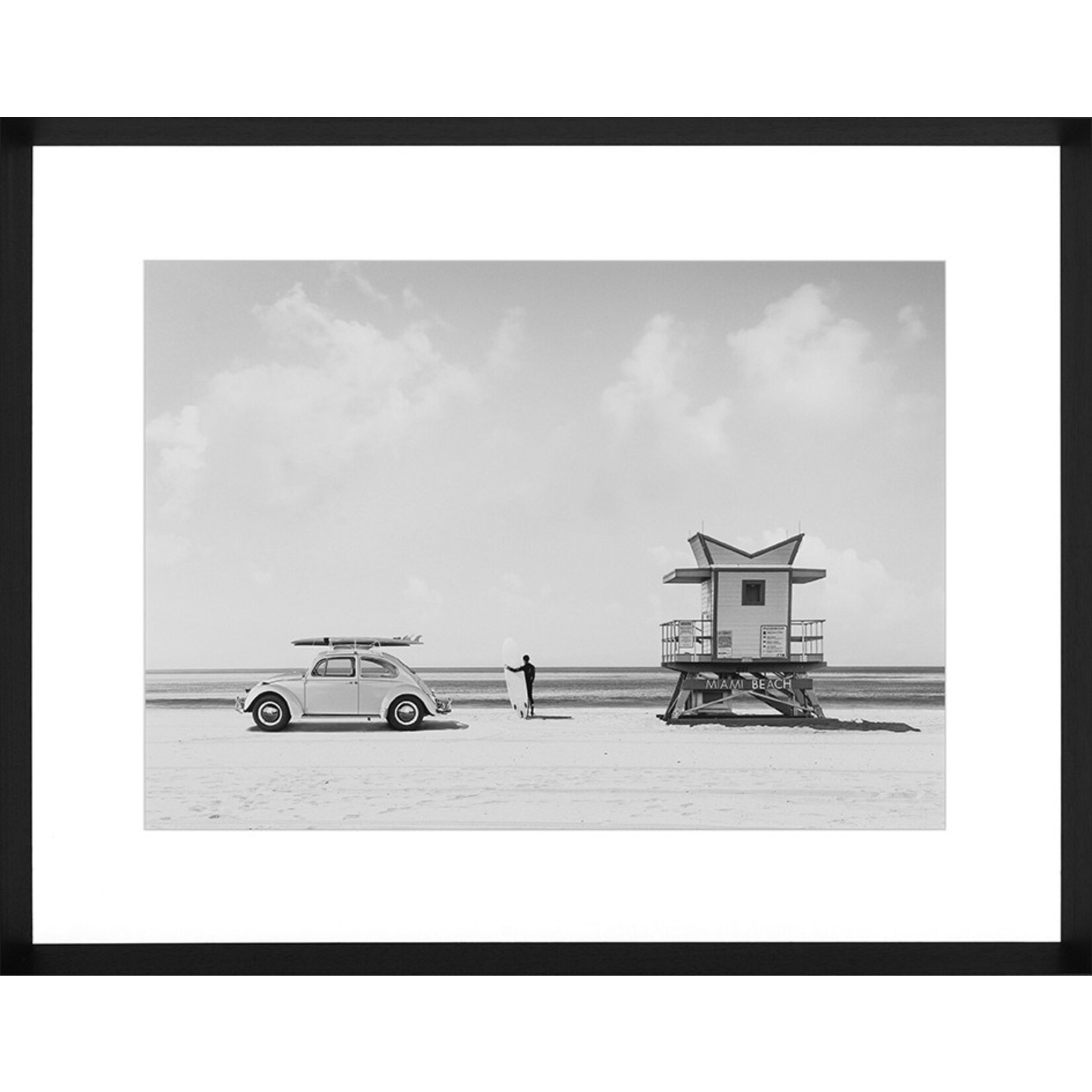 Bild Waiting for the Waves 95x75cm, Rahmen schwarz