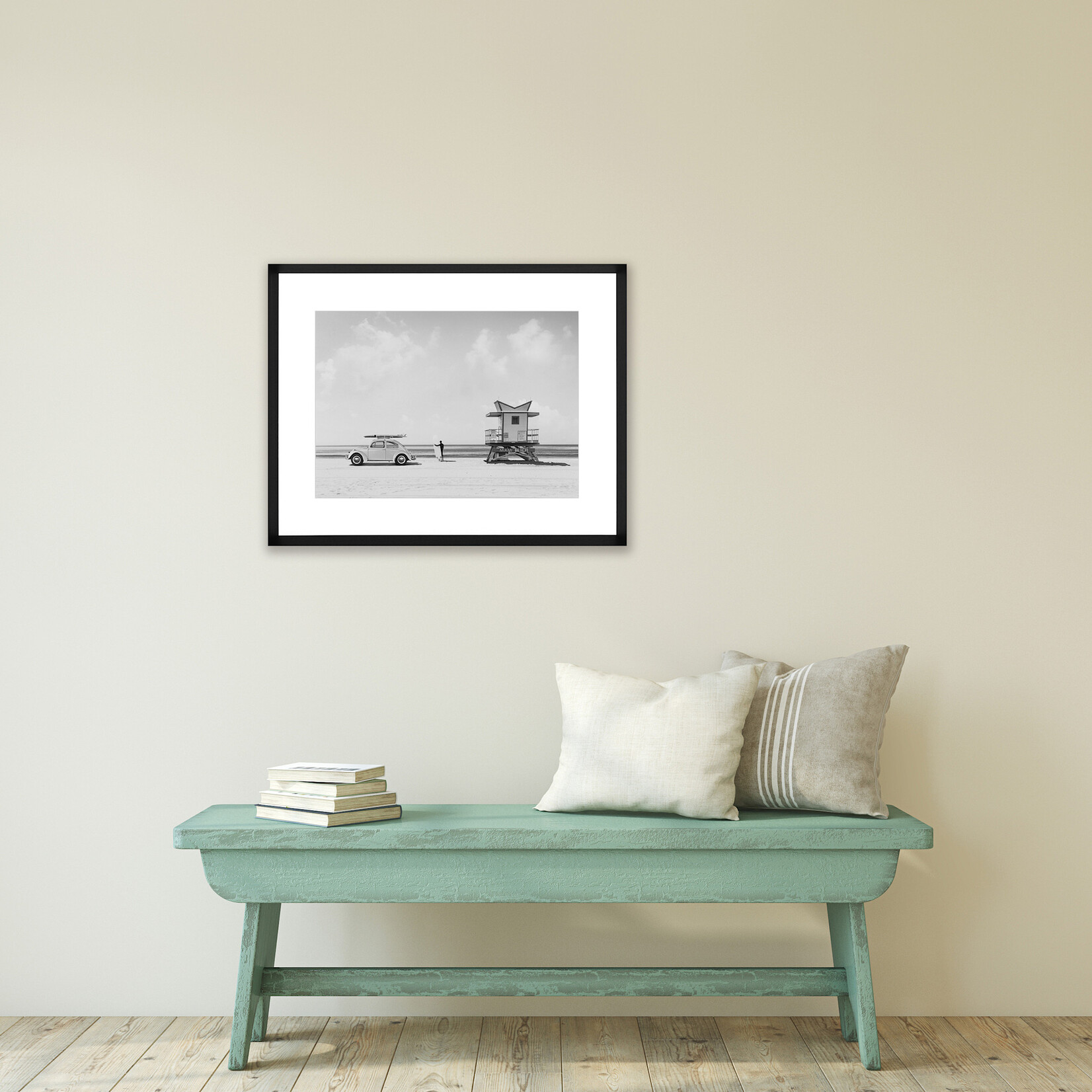 Bild Waiting for the Waves 95x75cm, Rahmen schwarz