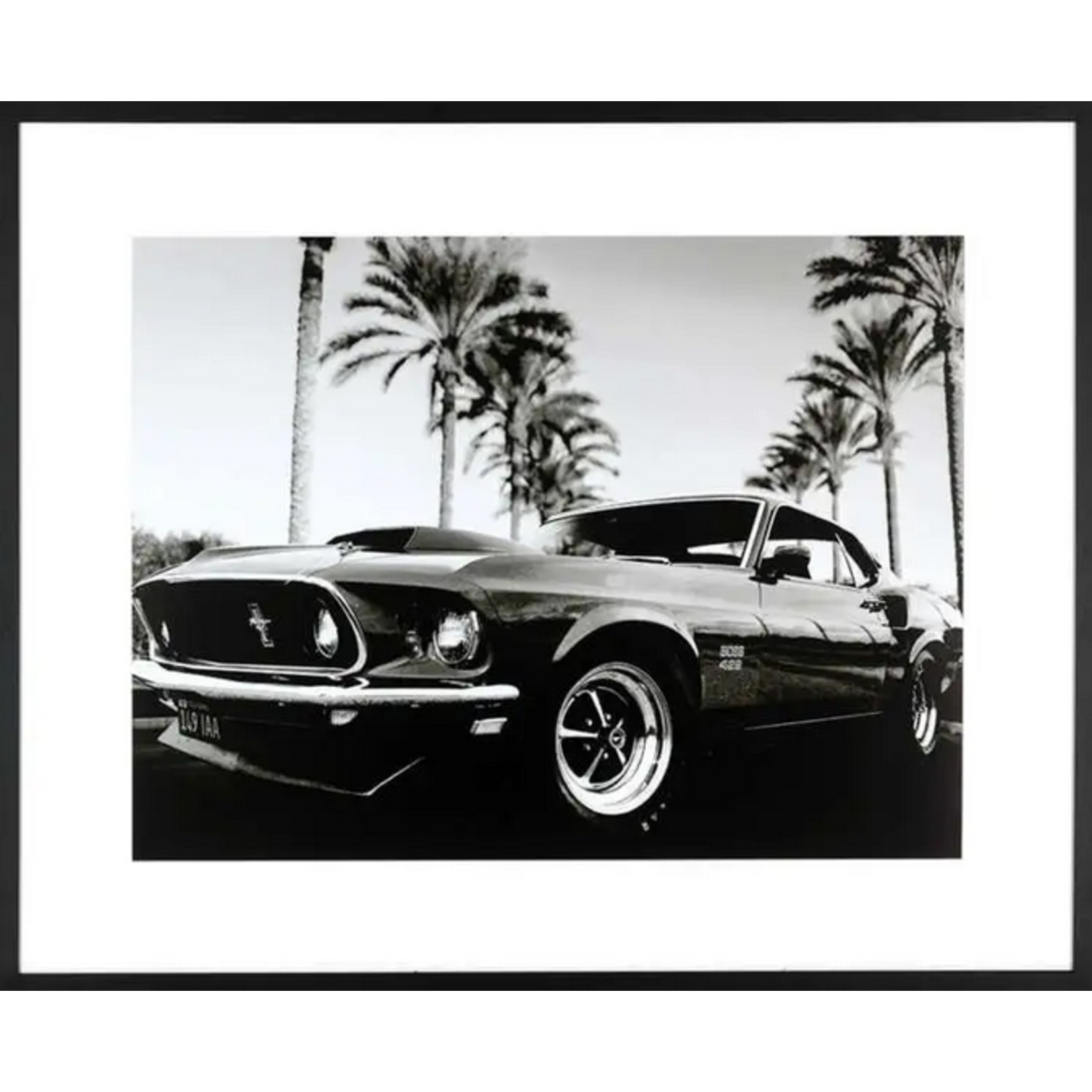 Bild Ford Mustang Blue Lightning 105xH85cm, Rahmen schwarz