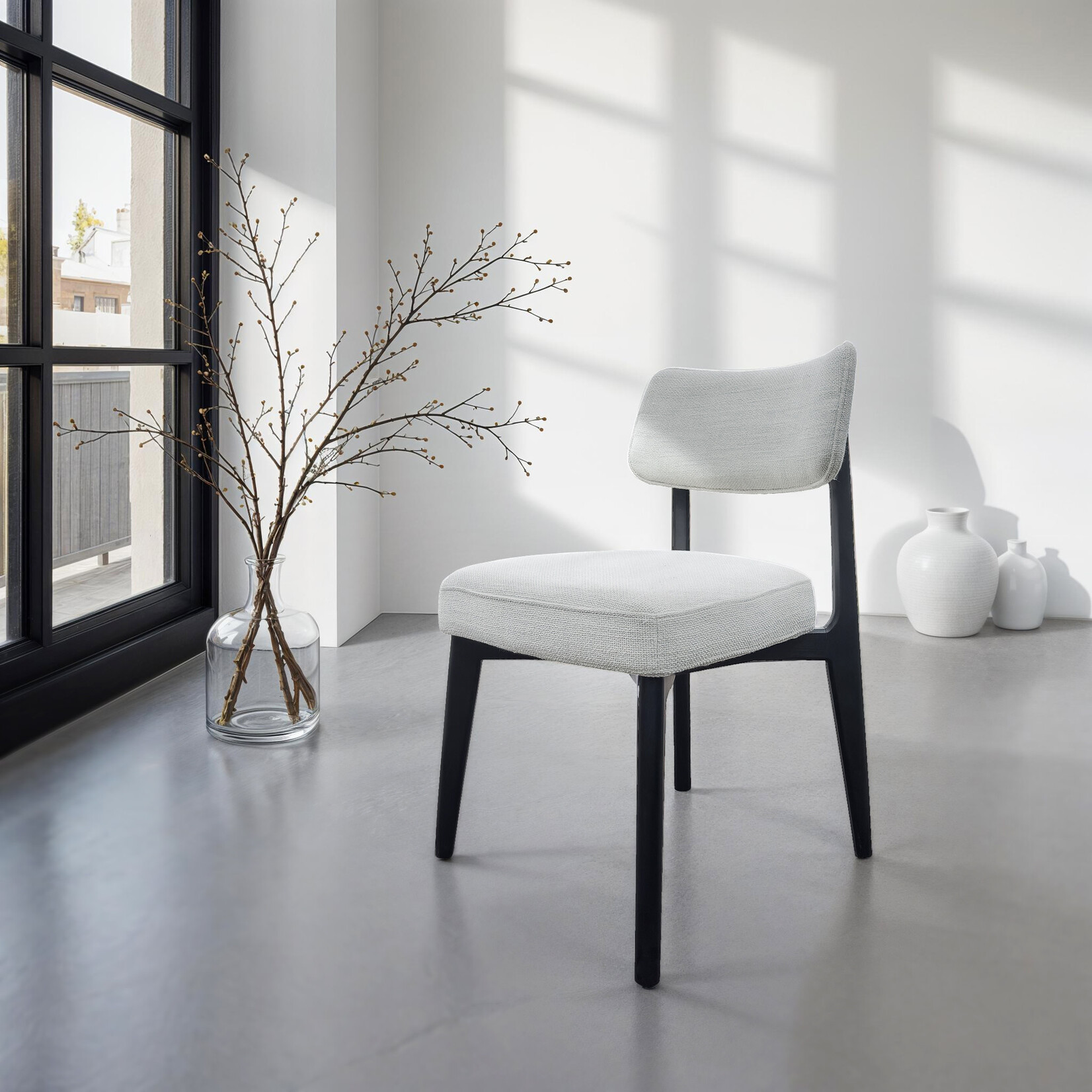 Mina Stuhl 52x57xH81cm, Stoff: Rocco 05, Beine: schwarz