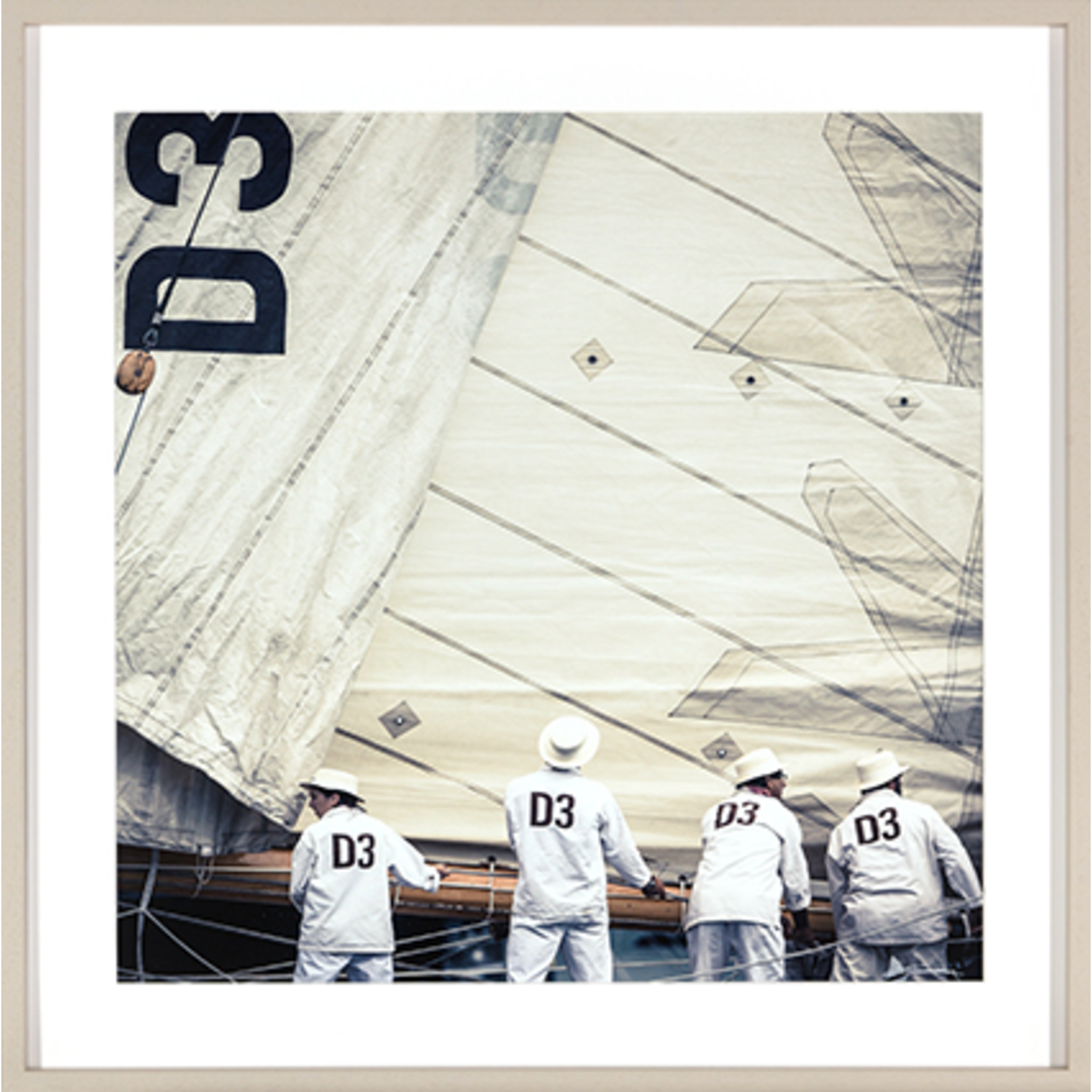 Bild Schiff Segel D3 75x75cm Rahmen weiss