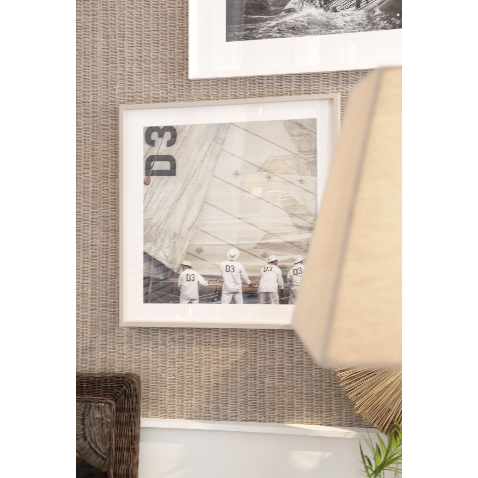 Bild Schiff Segel D3 75x75cm Rahmen weiss