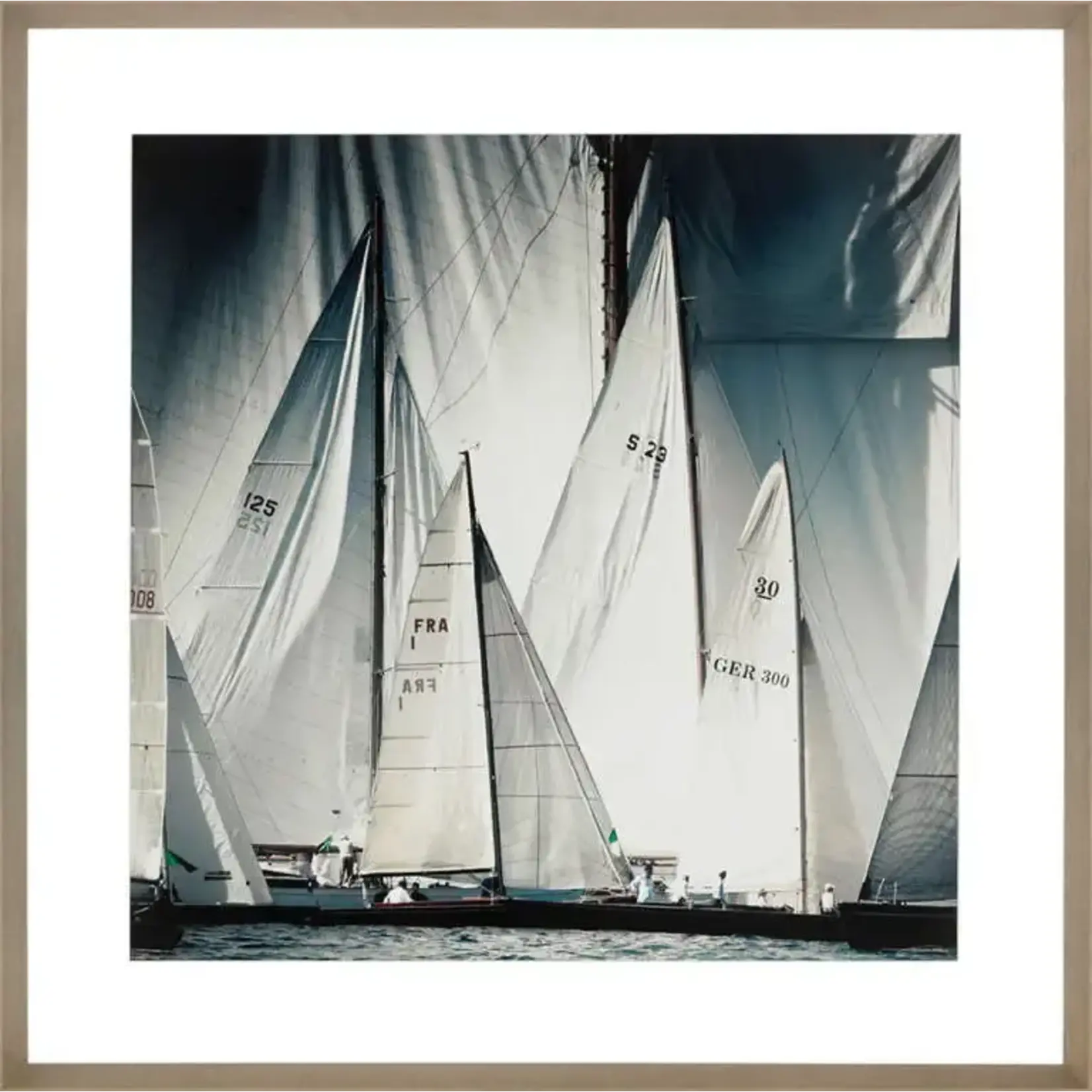 Bild Segelregatte Saint Tropez 80xH80cm Rahmen taupe