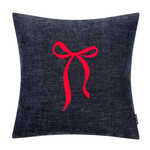 Romeo Kissen Schwarz mit roter Schleife XL 50x50cm